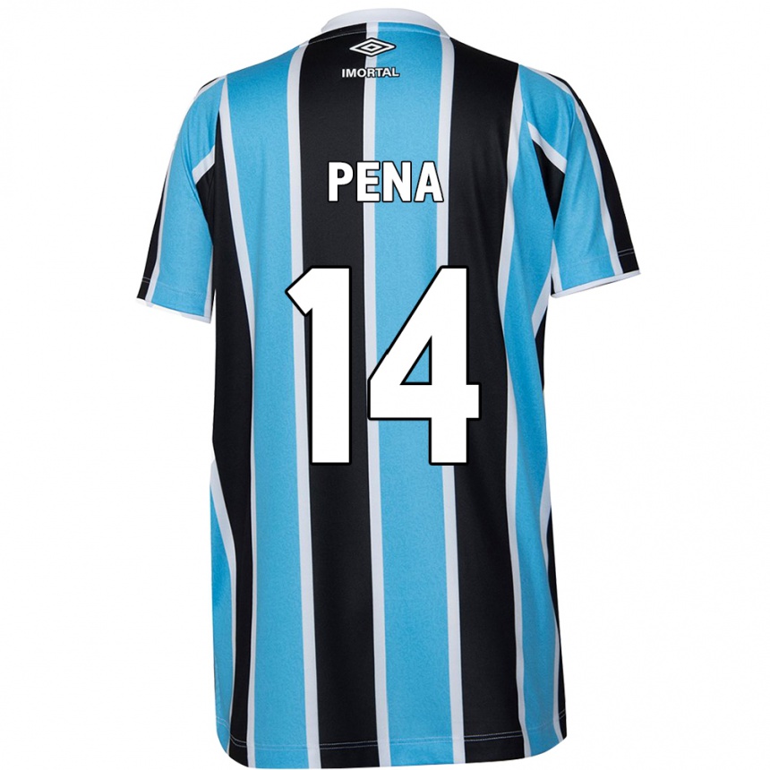 Kids Football Jessica Peña #14 Blue Black White Home Jersey 2024/25 T-Shirt Uk