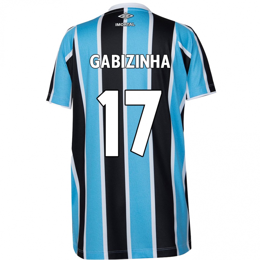 Kids Football Gabizinha #17 Blue Black White Home Jersey 2024/25 T-Shirt Uk