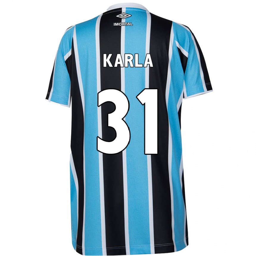 Kids Football Emmily Karla #31 Blue Black White Home Jersey 2024/25 T-Shirt Uk