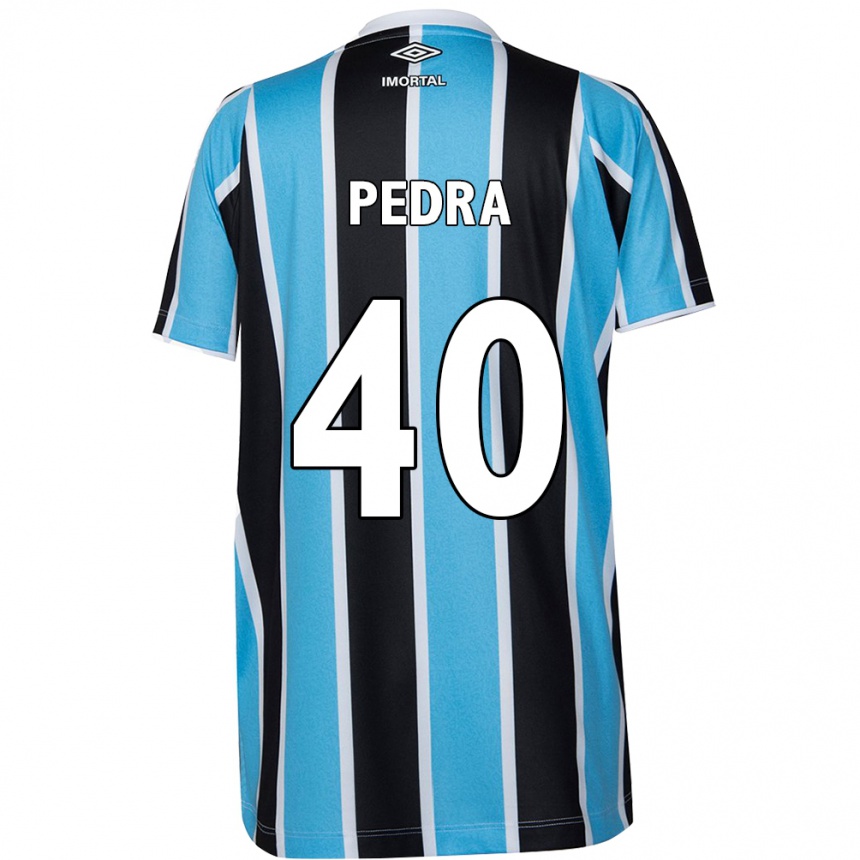 Kids Football Duda Pedra #40 Blue Black White Home Jersey 2024/25 T-Shirt Uk