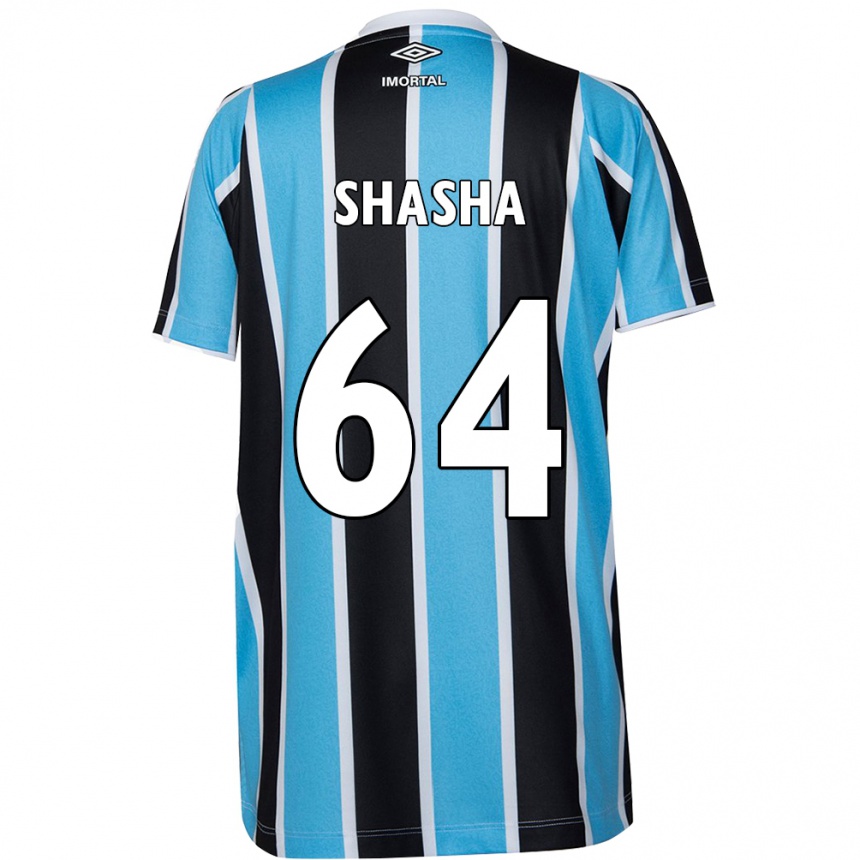 Kids Football Shashá #64 Blue Black White Home Jersey 2024/25 T-Shirt Uk