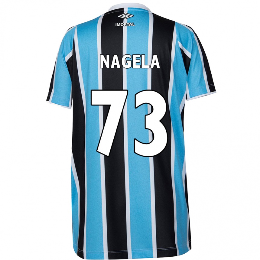 Kids Football Nágela #73 Blue Black White Home Jersey 2024/25 T-Shirt Uk