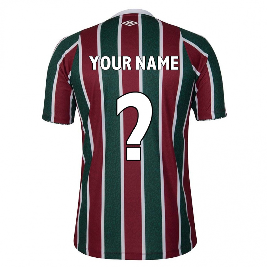 Kids Football Your Name #0 Green Maroon White Home Jersey 2024/25 T-Shirt Uk