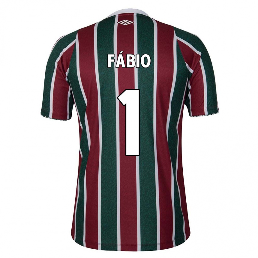 Kids Football Fábio #1 Green Maroon White Home Jersey 2024/25 T-Shirt Uk