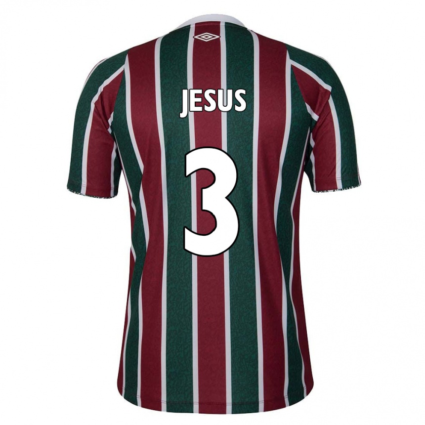 Kids Football Alexandre Jesus #3 Green Maroon White Home Jersey 2024/25 T-Shirt Uk