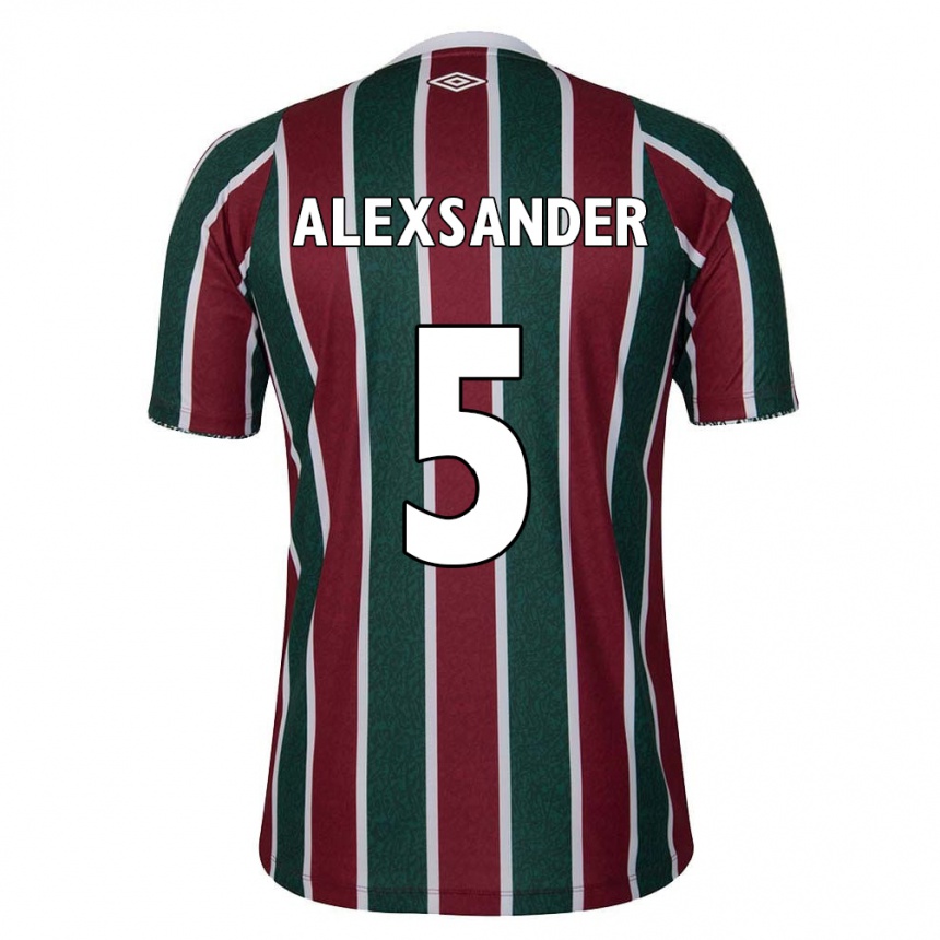 Kids Football Alexsander #5 Green Maroon White Home Jersey 2024/25 T-Shirt Uk