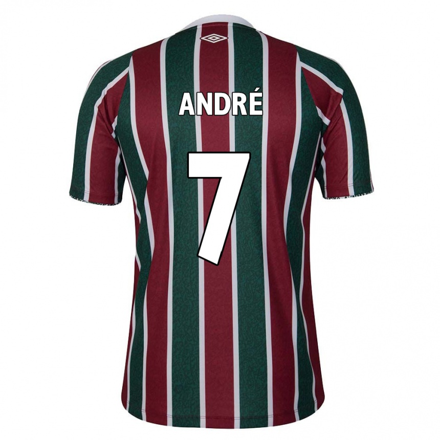 Kids Football André #7 Green Maroon White Home Jersey 2024/25 T-Shirt Uk