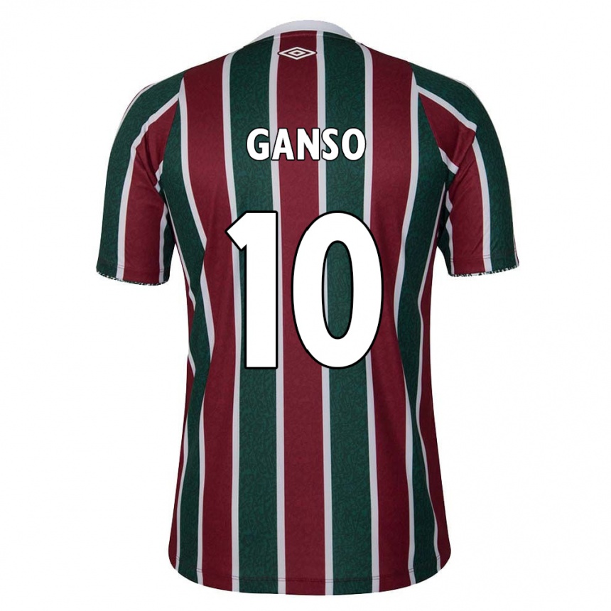 Kids Football Ganso #10 Green Maroon White Home Jersey 2024/25 T-Shirt Uk