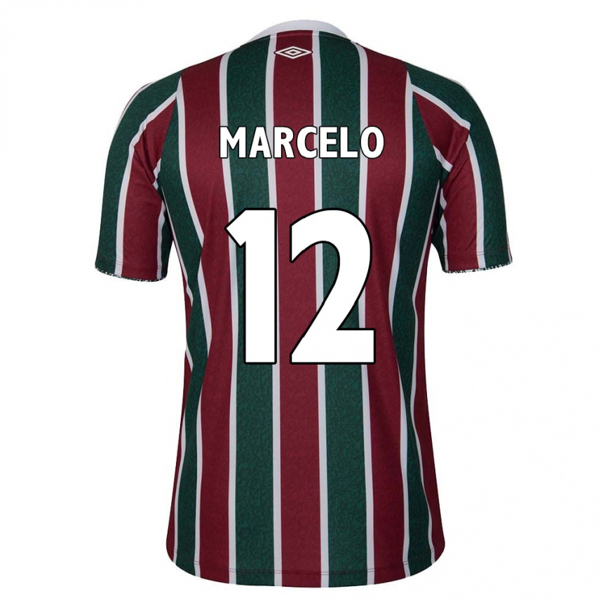 Kids Football Marcelo #12 Green Maroon White Home Jersey 2024/25 T-Shirt Uk