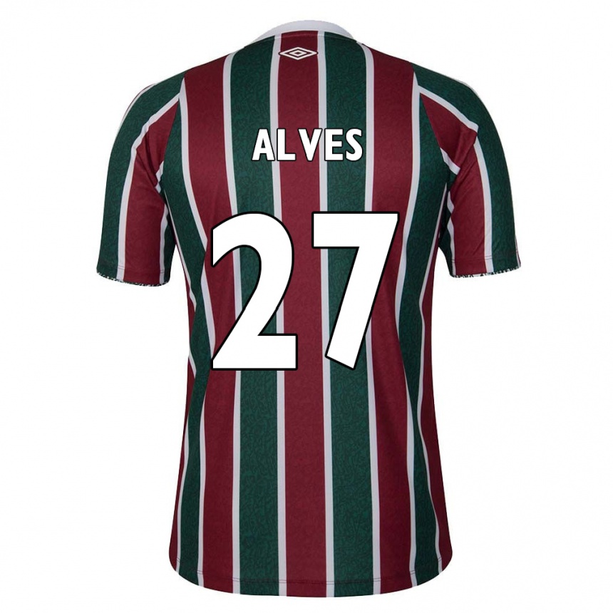 Kids Football Felipe Alves #27 Green Maroon White Home Jersey 2024/25 T-Shirt Uk