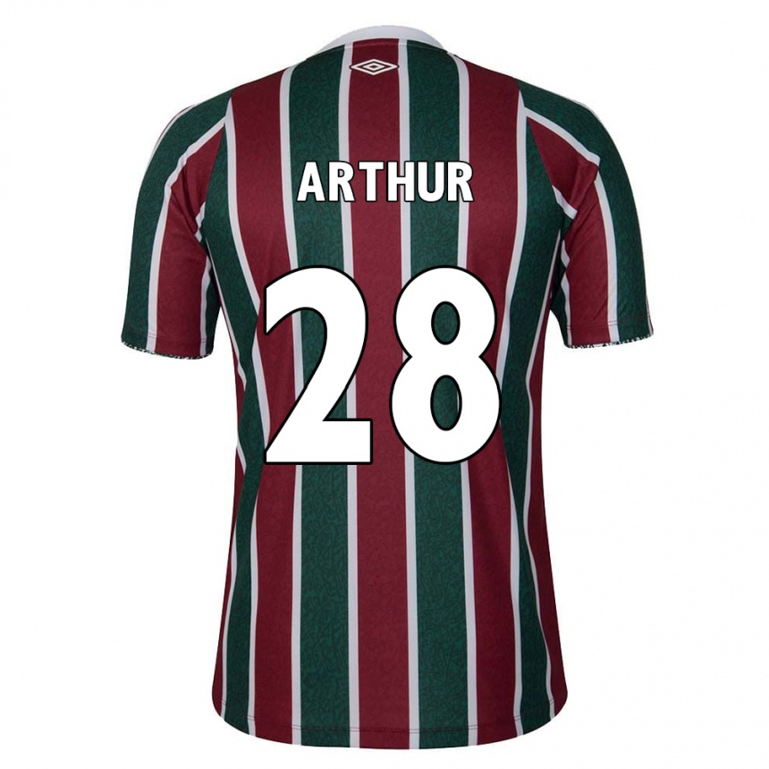 Kids Football Arthur #28 Green Maroon White Home Jersey 2024/25 T-Shirt Uk