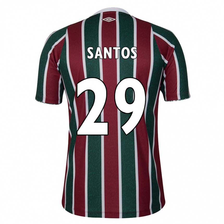 Kids Football Thiago Santos #29 Green Maroon White Home Jersey 2024/25 T-Shirt Uk