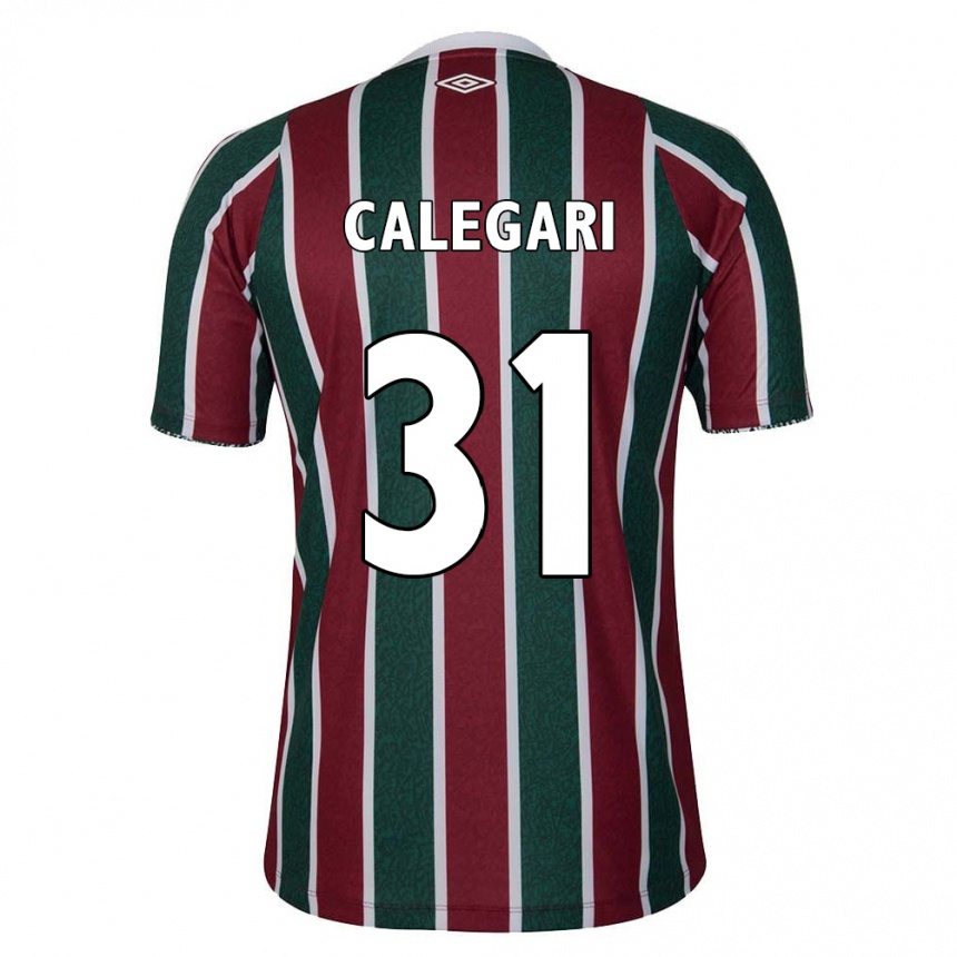 Kids Football Calegari #31 Green Maroon White Home Jersey 2024/25 T-Shirt Uk