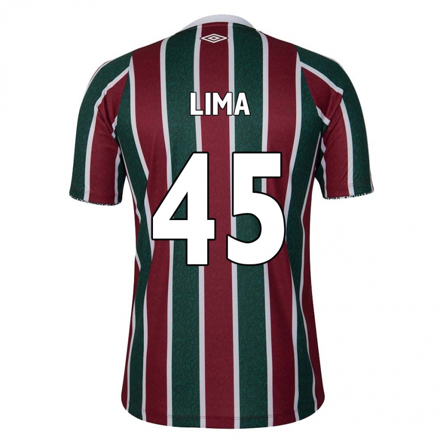 Kids Football Lima #45 Green Maroon White Home Jersey 2024/25 T-Shirt Uk