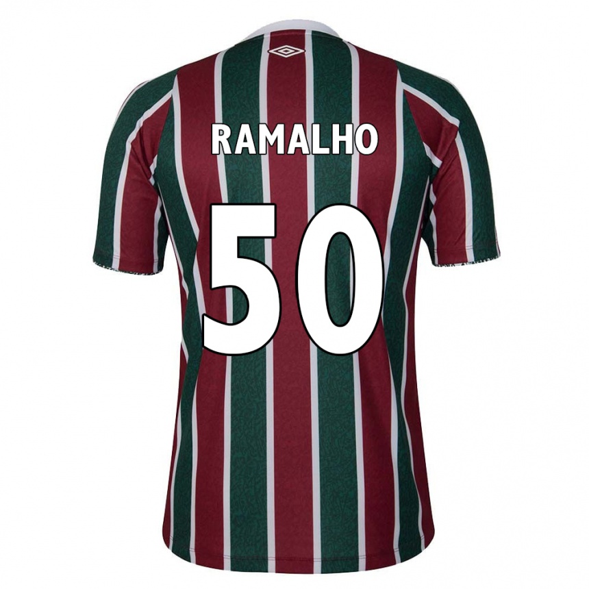 Kids Football Gustavo Ramalho #50 Green Maroon White Home Jersey 2024/25 T-Shirt Uk