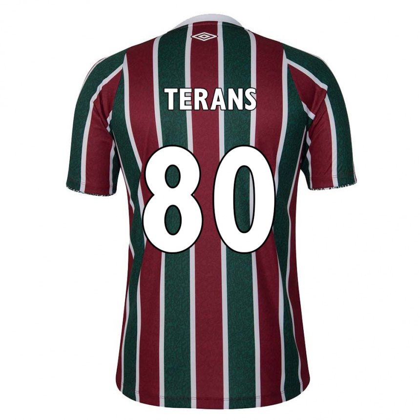 Kids Football David Terans #80 Green Maroon White Home Jersey 2024/25 T-Shirt Uk