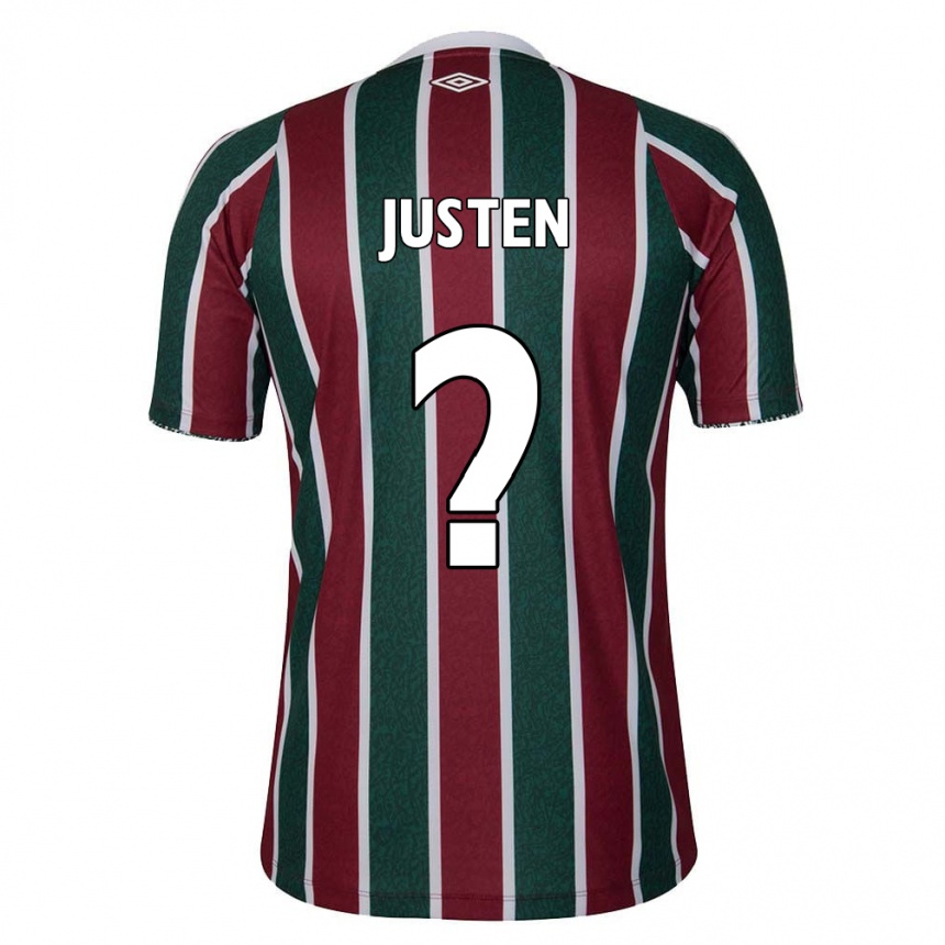 Kids Football Justen #0 Green Maroon White Home Jersey 2024/25 T-Shirt Uk