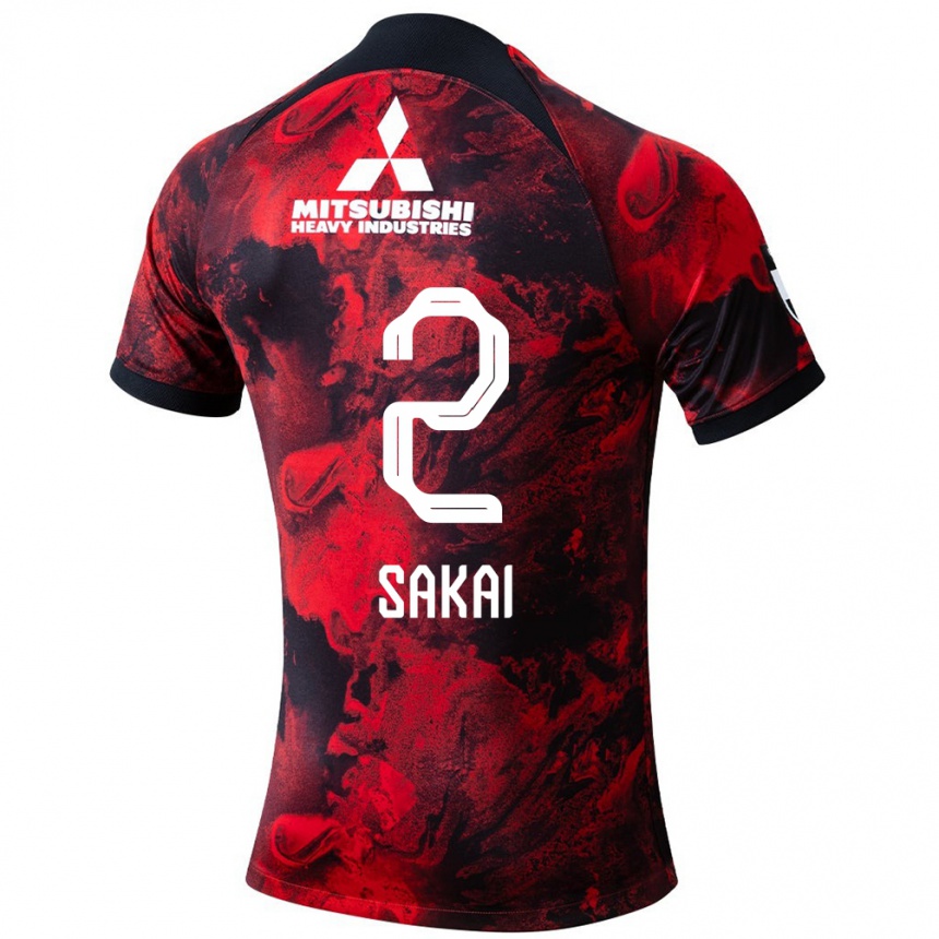 Kids Football Hiroki Sakai #2 Red Black Home Jersey 2024/25 T-Shirt Uk