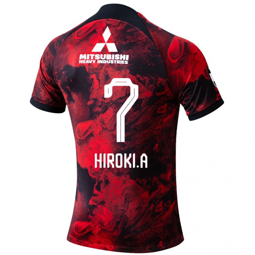 Kids Football Hiroki Abe #7 Red Black Home Jersey 2024/25 T-Shirt Uk