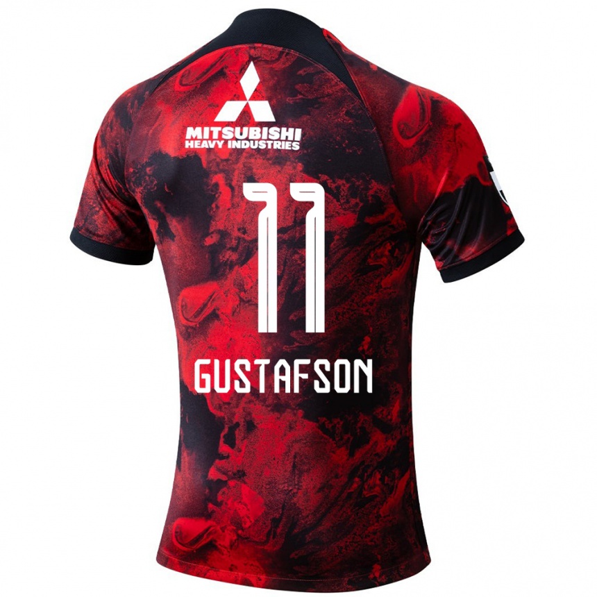 Kids Football Samuel Gustafson #11 Red Black Home Jersey 2024/25 T-Shirt Uk