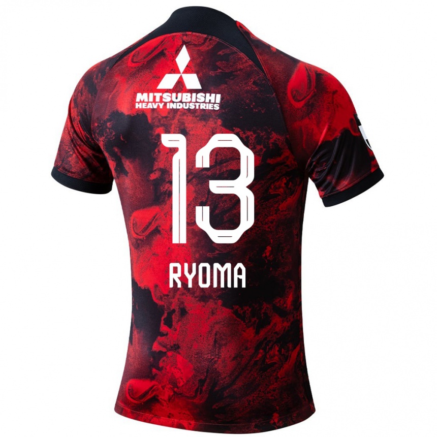 Kids Football Ryoma Watanabe #13 Red Black Home Jersey 2024/25 T-Shirt Uk