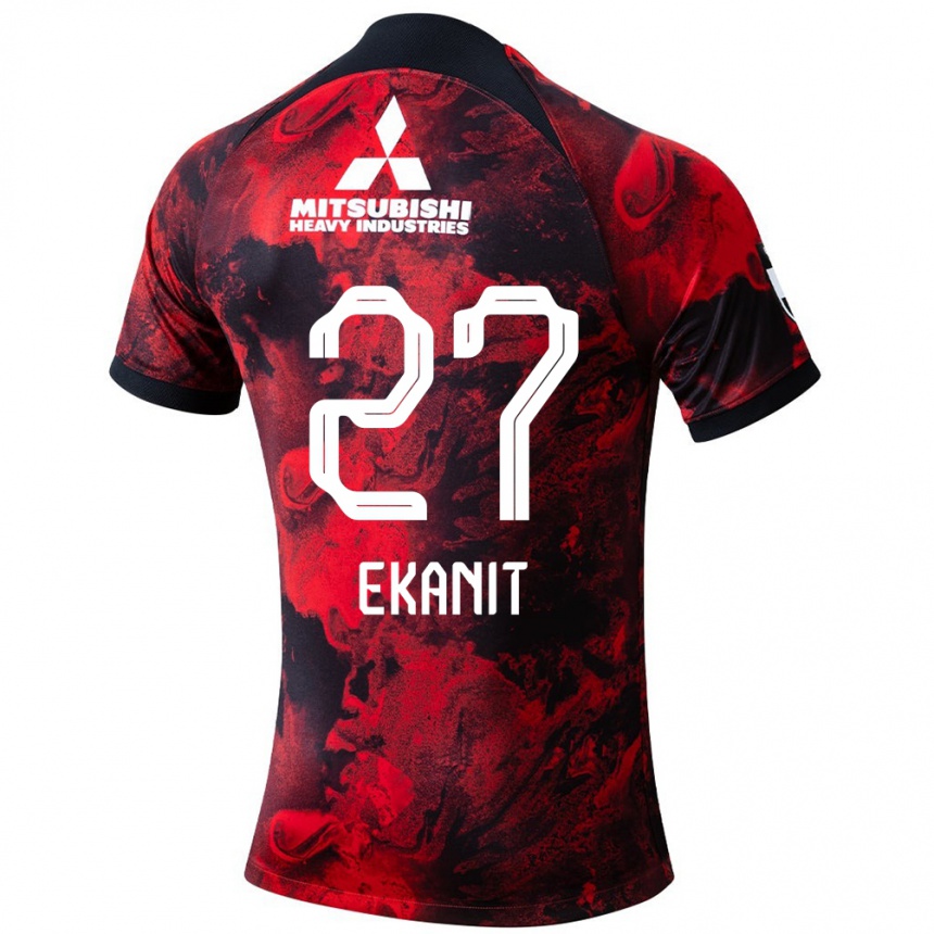 Kids Football Ekanit Panya #27 Red Black Home Jersey 2024/25 T-Shirt Uk