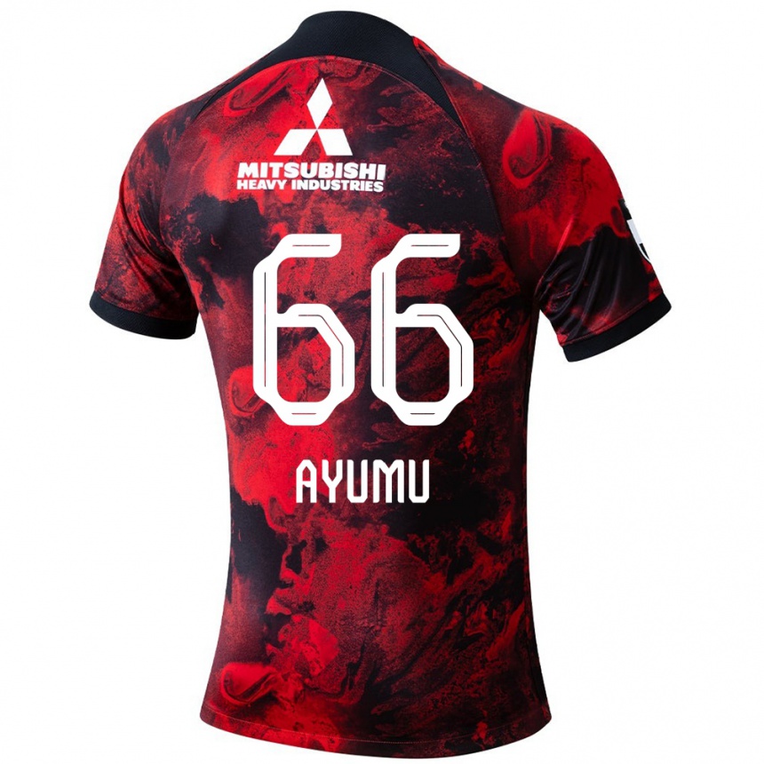 Kids Football Ayumu Ohata #66 Red Black Home Jersey 2024/25 T-Shirt Uk