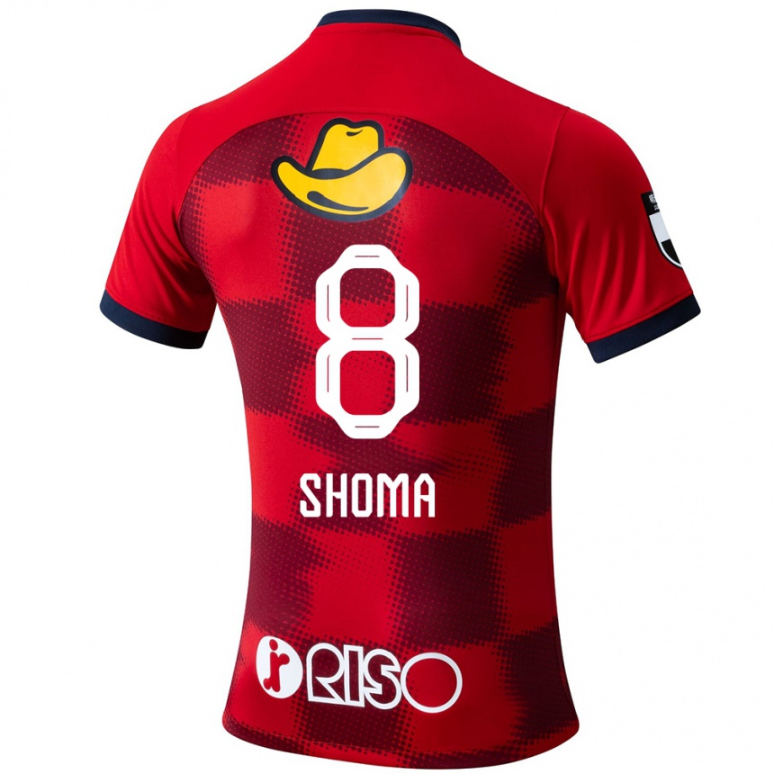 Kids Football Shoma Doi #8 Red Blue White Home Jersey 2024/25 T-Shirt Uk