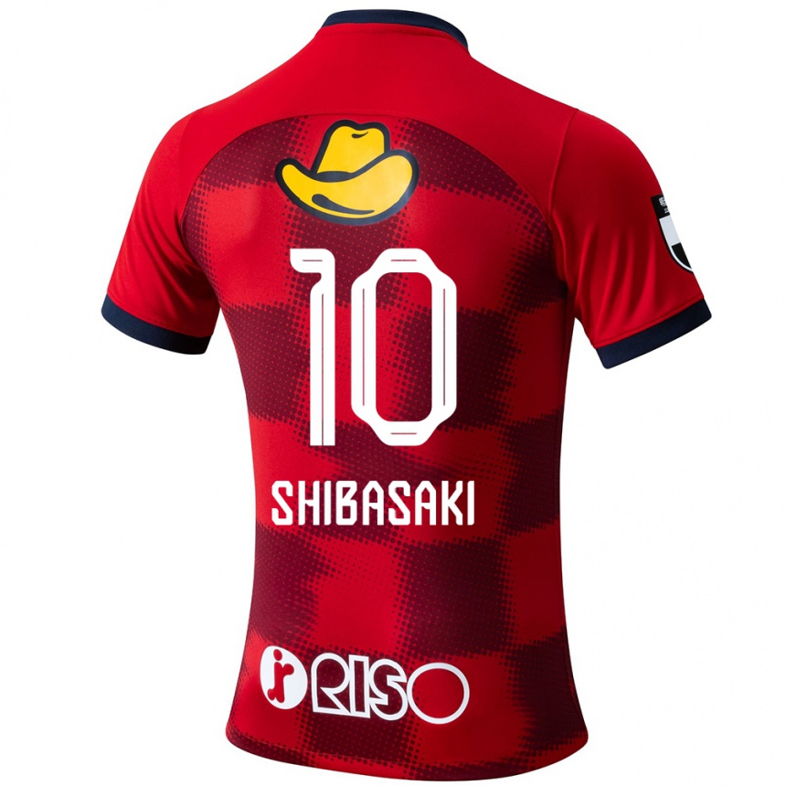 Kids Football Gaku Shibasaki #10 Red Blue White Home Jersey 2024/25 T-Shirt Uk