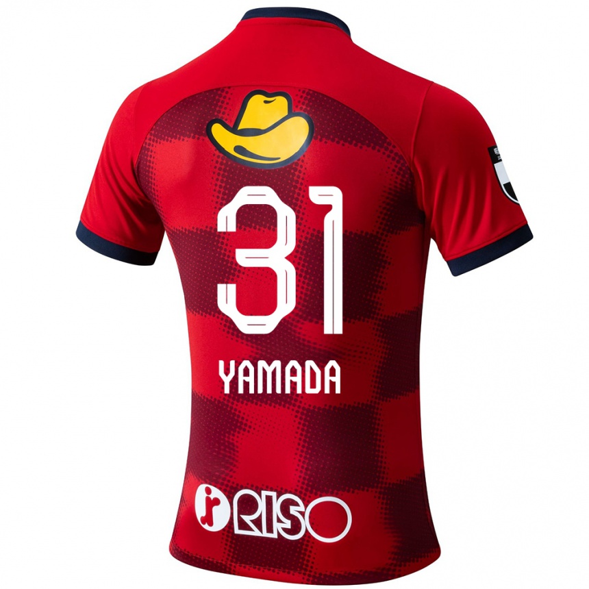 Kids Football Taiki Yamada #31 Red Blue White Home Jersey 2024/25 T-Shirt Uk