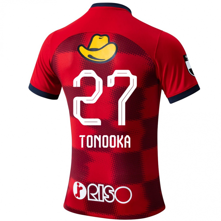 Kids Football Ryota Tonooka #27 Red Blue White Home Jersey 2024/25 T-Shirt Uk