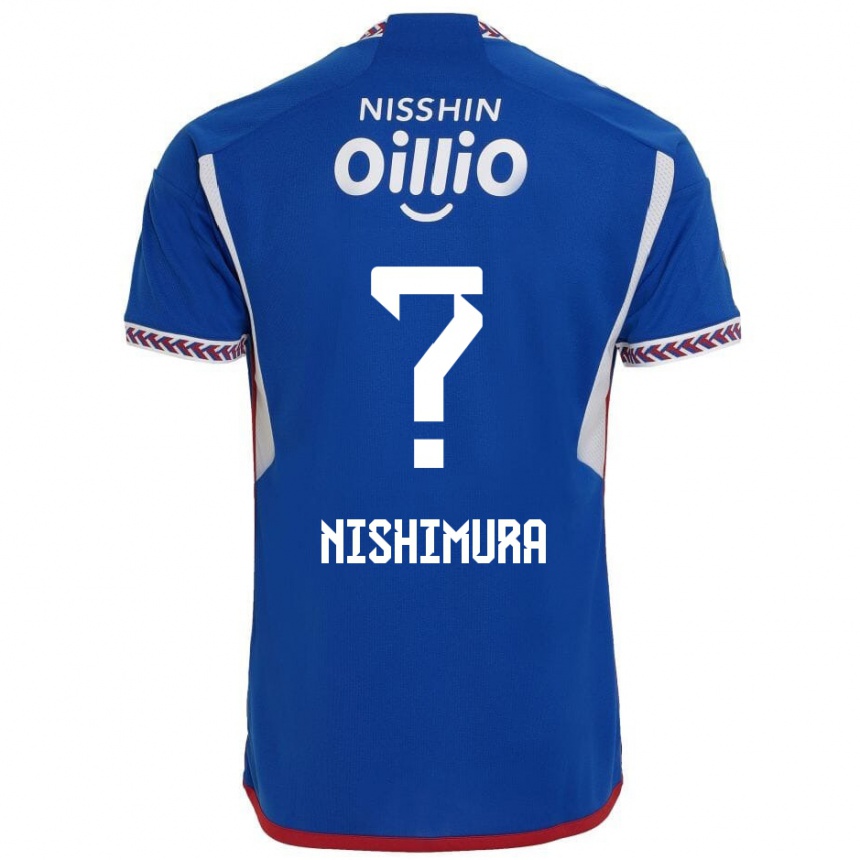 Kids Football Takuma Nishimura #0 Blue White Red Home Jersey 2024/25 T-Shirt Uk