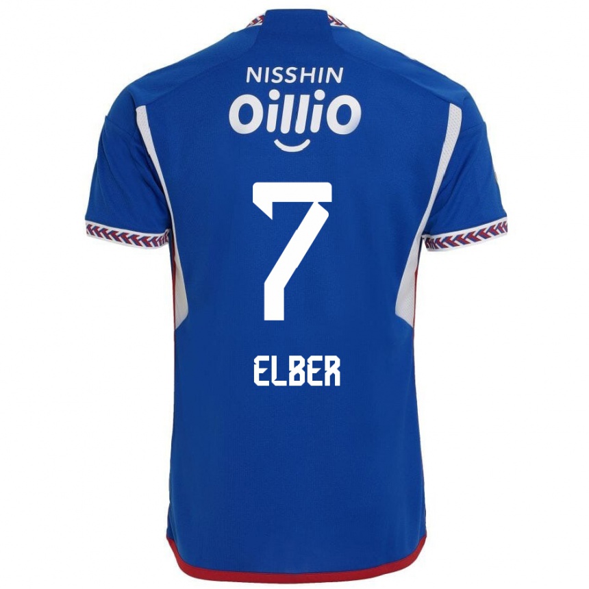 Kids Football Élber #7 Blue White Red Home Jersey 2024/25 T-Shirt Uk