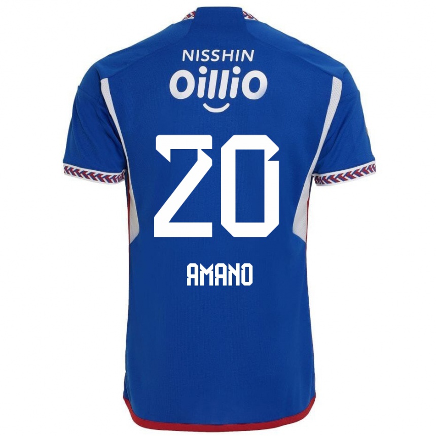 Kids Football Jun Amano #20 Blue White Red Home Jersey 2024/25 T-Shirt Uk