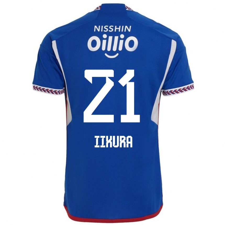 Kids Football Hiroki Iikura #21 Blue White Red Home Jersey 2024/25 T-Shirt Uk