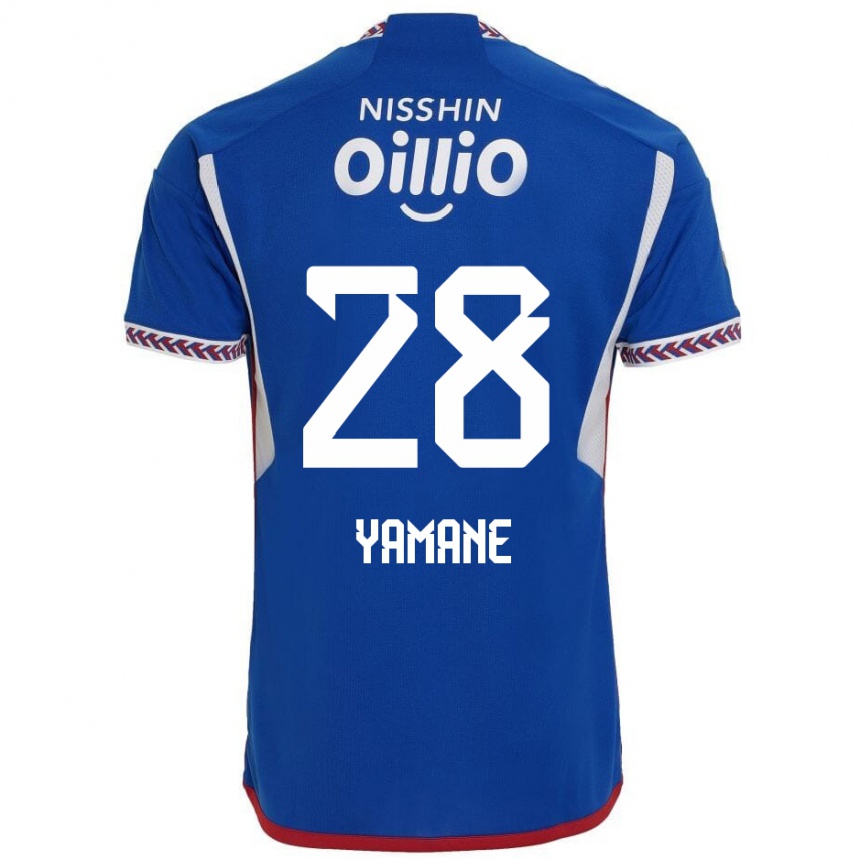 Kids Football Riku Yamane #28 Blue White Red Home Jersey 2024/25 T-Shirt Uk