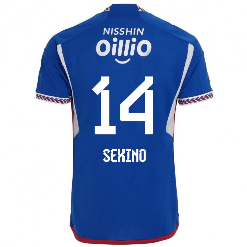 Kids Football Aiki Sekino #14 Blue White Red Home Jersey 2024/25 T-Shirt Uk