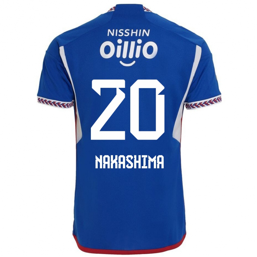 Kids Football Rikuto Nakashima #20 Blue White Red Home Jersey 2024/25 T-Shirt Uk