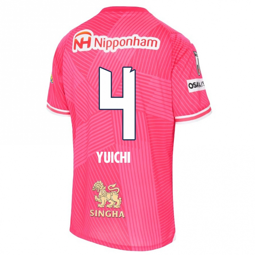 Kids Football Yuichi Hirano #4 Pink White Home Jersey 2024/25 T-Shirt Uk