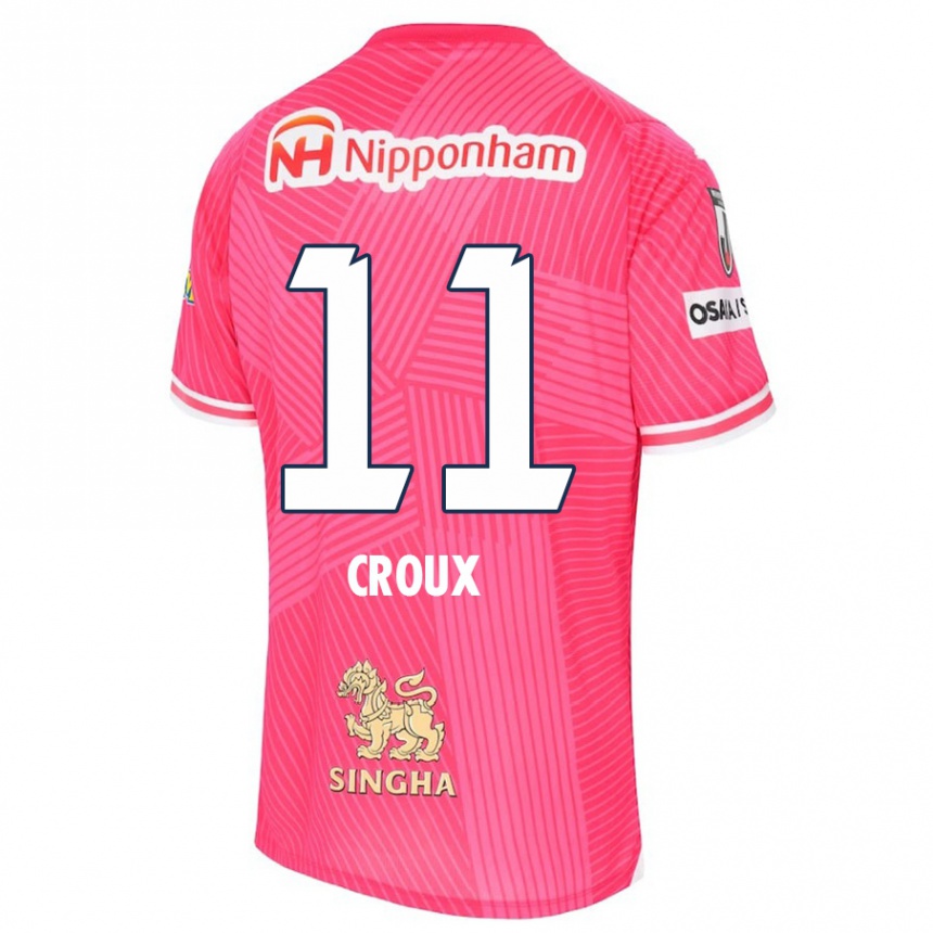 Kids Football Jordy Croux #11 Pink White Home Jersey 2024/25 T-Shirt Uk