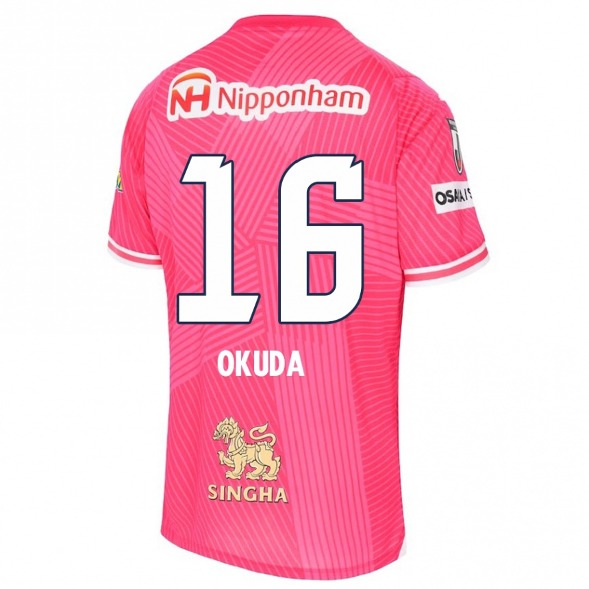 Kids Football Hayato Okuda #16 Pink White Home Jersey 2024/25 T-Shirt Uk