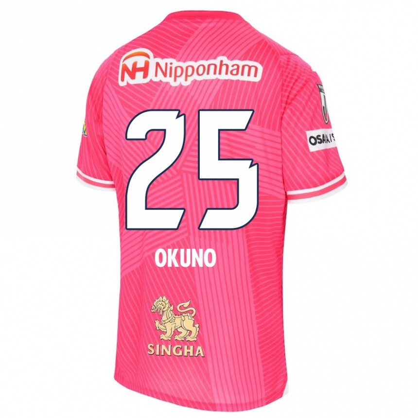 Kids Football Hiroaki Okuno #25 Pink White Home Jersey 2024/25 T-Shirt Uk