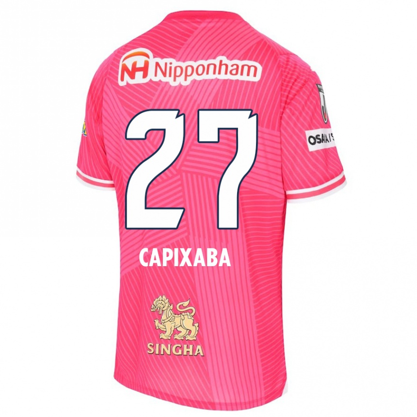 Kids Football Capixaba #27 Pink White Home Jersey 2024/25 T-Shirt Uk