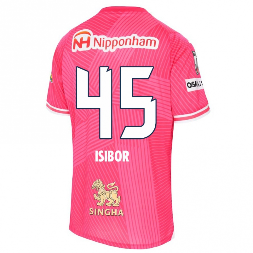 Kids Football Ken Isibor #45 Pink White Home Jersey 2024/25 T-Shirt Uk