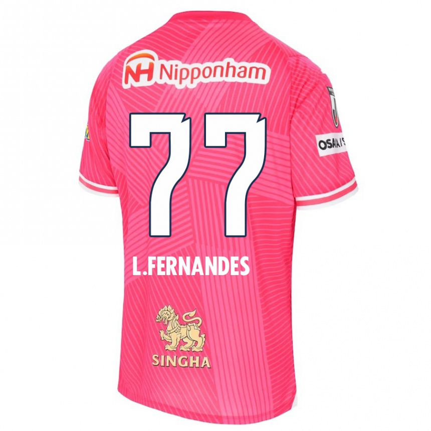 Kids Football Lucas Fernandes #77 Pink White Home Jersey 2024/25 T-Shirt Uk