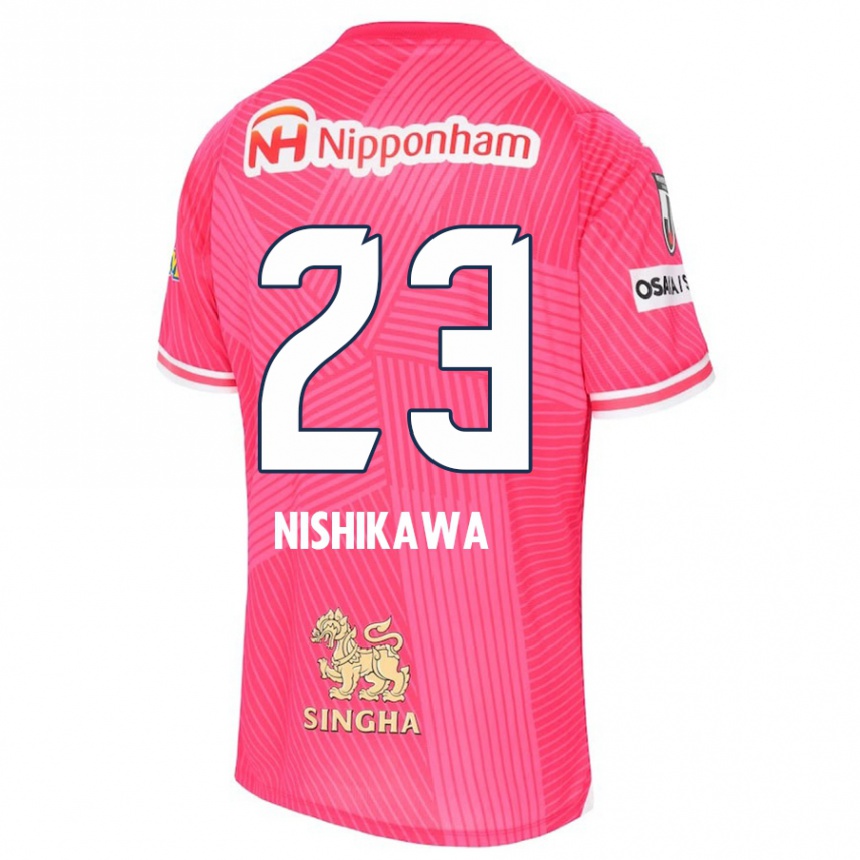 Kids Football Hiroki Nishikawa #23 Pink White Home Jersey 2024/25 T-Shirt Uk