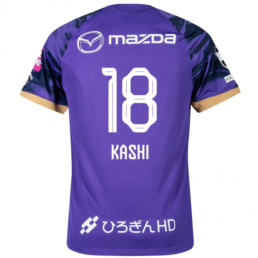 Kids Football Yoshifumi Kashiwa #18 Purple White Home Jersey 2024/25 T-Shirt Uk