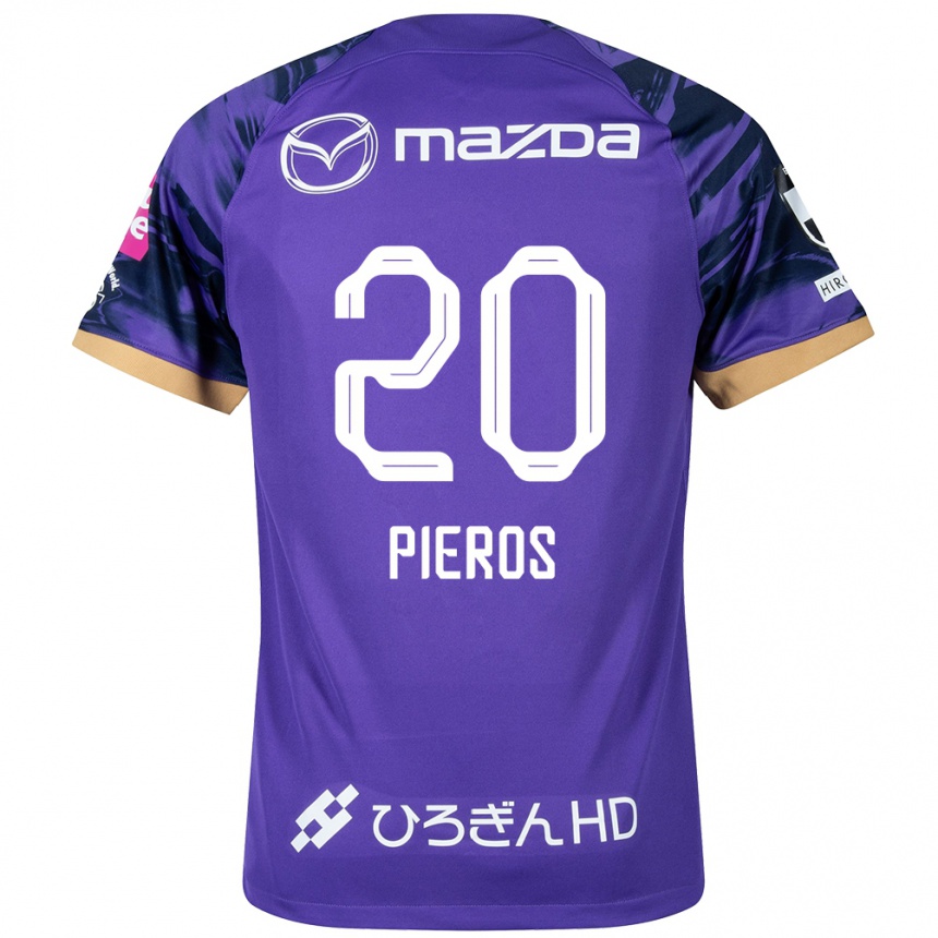 Kids Football Pieros Sotiriou #20 Purple White Home Jersey 2024/25 T-Shirt Uk