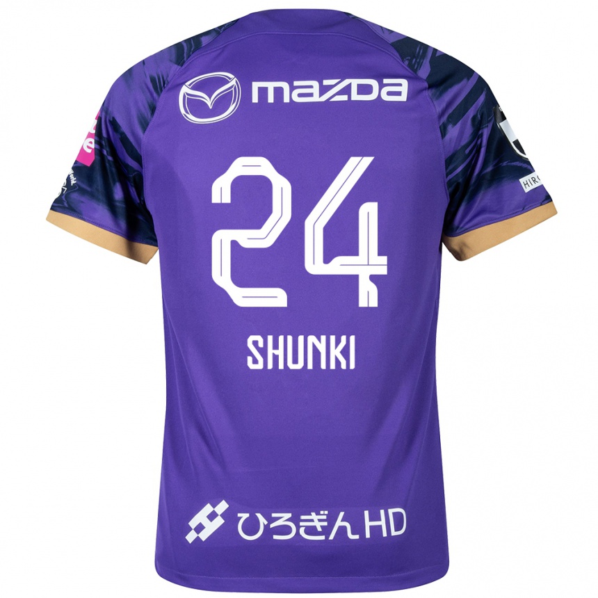 Kids Football Shunki Higashi #24 Purple White Home Jersey 2024/25 T-Shirt Uk