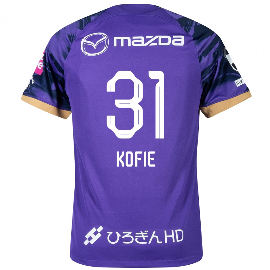 Kids Football Shota Kofie #31 Purple White Home Jersey 2024/25 T-Shirt Uk